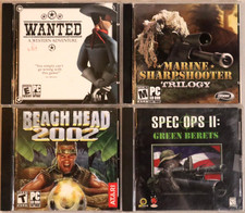 PC GAME LOT SPEC OPS II BEACH HEAD 2002 MARINE SHARPSHOOTER TRILOGY WANTED VTG picture