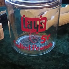 Vintage This Is A Lay Salted Peanuts Jar From The 1930s To 40s With The Lid picture