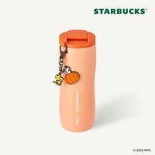 Starbucks Korea x Peanuts 2026 SS Pumpkin Peanuts Flowline Tumbler 473ml picture