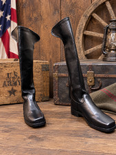 Civil War Military Cavalry Boots, Handmade Leather Dragoon Reenactment Boots picture