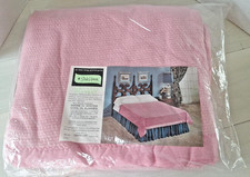 Vintage Montgomery Ward Style House Aire-Cell Pink Blanket Waffle 72x90 NOS USA picture
