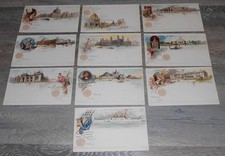 1893 World's Columbian Exposition Official Postal Cards Complete Set 10 picture