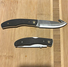 Buckmasters Team Elite 1998 Stainless Steel Pocketknife Gut Hook Combo Edge picture