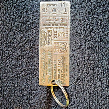 National Finals Rodeo NFR 25th Anniversary Metal Engraved Ticket Keychain Silver picture