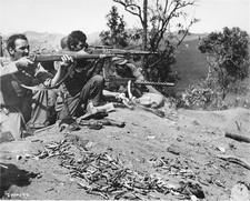 WWII B&W Photo US Marines Engage Enemy  Burma 1919 1903 Sniper Rifle  WW2 / 1156 picture
