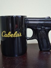 Cabela's Green Hand Gun Pistol Grip Handel Ceremic Coffee Tea Mug picture