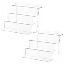 NIUBEE Acrylic Riser Display Shelf, Clear Display Stand for Amiibo Funko POP picture