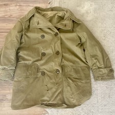 Vintage WWII Mackinaw Jeep Coat Mens 36 Green 1940s Barnstormer Military picture