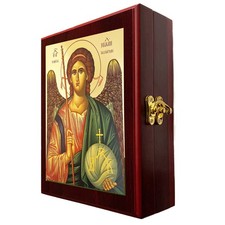 St Saint Michael Archangel Michael Icon Box Wall or Table Greek Byzantine GILDED picture