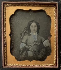 1/6 Daguerreotype Dag Lovely Lady Holding Image Tinted Nice Antique Photo picture