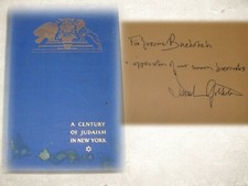 1930 Jewish A CENTURY OF JUDAISM IN NEW YORK Rabbi Israel Goldstein SIGNED 1ST picture