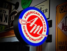 AMC American Motors Corporation LED Sign 9 Inch 3D Printed Garage Man Cave Decor picture