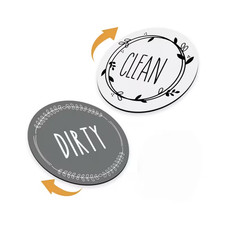Clean Dirty Dishwasher Magnet Sign 3.5 Inch Magnetic Backing For Dishwasher Grey picture