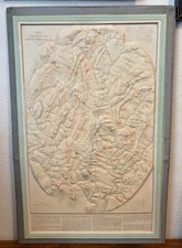 Vintage Battle of Gettysburg  PA Topographical Raised Relief Map   14 x 20.75