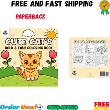 Cat Coloring Book for Adults and Kids: 50 Bold & Easy Cute Designs for Cat Lover picture