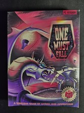 RARE 1994 SEALED BIG BOX ONE MUST FALL 2097 PC MS DOS Moon Doggie Video Game 3.5 picture
