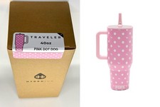 Victoria's Secret PINK x HydroJug 40oz Traveler Water Bottle Pink Dot/Dog NEW picture