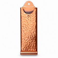 VTG Gregorian Solid Copper Wall Mount Match Box Holder Hammered USA 10” MCM picture