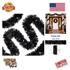 KINGLAKE Halloween Black Tinsel Garland 33 FT 33 FT, picture