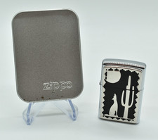 Zippo - HOWLING COYOTE, MOON, CACTUS, Sept 1998, NEW IN TIN, Niagara Falls picture