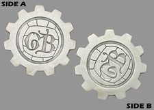 Gear-Shaped Engraved Monogram Challenge Coin  M#11 picture