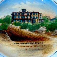 CRESCENT CITY Grove Hall FL FLORIDA Antique Souvenir China Dish Plate picture