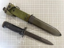 Vintage 60s Danish Crown HTK M62 Bayonet w West Germany U.S M8A1 Durofol Sheath picture