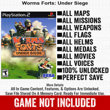 Worms Forts Under Siege 100% PS2 Memory Card All CHEATS ITEMS picture