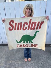 VINTAGE Sinclair Dino BANNER repro 4 Garage, Man Cave, Gas
