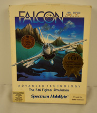 1988 Falcon A.T. F-16 Simulation PC Vintage Videogame Big Box Spectrum Holobyte picture