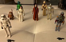 Star Wars Action Figure Lot Princess Leia Obi-Wan C-3PO Boba Fett Tusken Raider picture