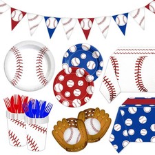 Baseball Party Decorations-143Pcs Baseball Themed Plates and Napkins for Birt... picture