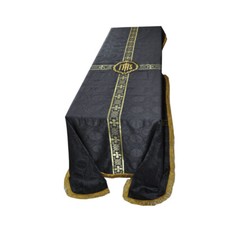 Black Funeral Pall Size - 8'x12' Lined Catholic Requiem mass ,Funeral Pall, NEW picture