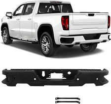 Black Rear Bumper Replacement Fit for 2019-2023 Chevy Silverado GMC Sierra 1500, picture