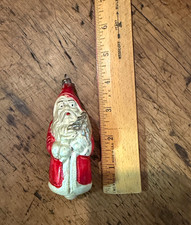 German Antique Mercury Glass Santa w/ Christmas Tree Ornament 1920's ships FREE picture