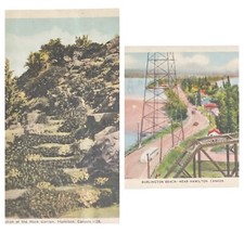 2 Vintage Hamilton Ontario Canada Postcards Burlington Beach Rock Garden Unused picture