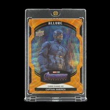 CAPTAIN AMERICA ORANGE WAVE DIE CUT REFRACTOR CARD 2022 Avengers Chris Evans picture