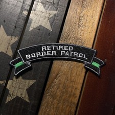 Thin Green Line Retired Border Patrol Small Rocker Patch picture