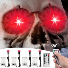 4 Pack Halloween Decoration LED Glowing Light Up Skulls Eyes, Horror DIY Glowing picture