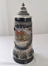 Vintage Munchen Hofbrauhaus Beer Stein Armin Bay Germany Pewter Lid Hand Painted picture