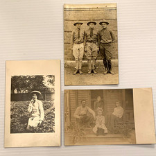 Vintage RPPC Real Photo Postcards Lot 3 People Portraits Back Circa World War 1 picture