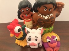 Disney Moana 2 Bath Toy Set Caddy Moana, Maui, Pua, Hei hei & Simea Up to 5