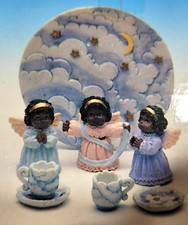 Young's Collectables BLACK ANGEL TEA SET, New (26287) picture