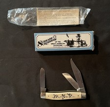 Schrade Stockman NIB Vintage Scrimshaw Series Duck Scrimshaw 505SC USA - 1994 picture