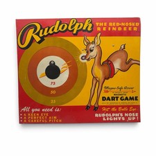 1940s Rudolph Red Nosed Reindeer Magnetic Dart Game Robert L May Montgomery Ward picture