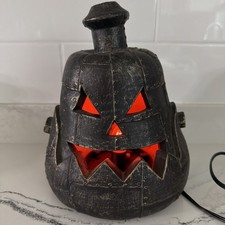 Steampunk Halloween Pumpkin Jack-O-Lantern Electric Light Plastic 9.5x 7.5” picture