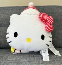 Hello Kitty Nogginz Pillow & Plush Blanket Set Christmas theme  45” X 55” BNWT picture