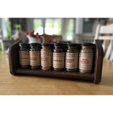Never Used NEW Spice Island Vintage Spices Handmade Pine Spice Rack picture