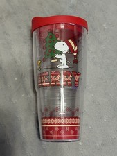 Exclusive Hallmark Designed SNOOPY & WOODSTOCK Tervis 24oz Tumbler MERRY picture