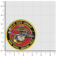 MARINE CORPS UH-1N HUEY GUNSHIP 2000 HOURS EMBROIDERED PATCH picture